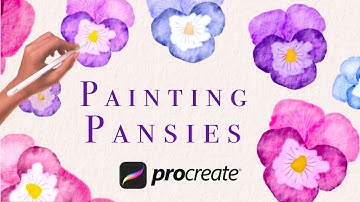 Painting EASY Pansies with my FREE brush set. Paint with me! ( Procreate tutorial )