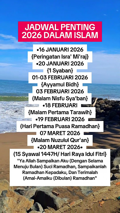 IMPORTANT ISLAMIC SCHEDULE 2026 | Save & Share!