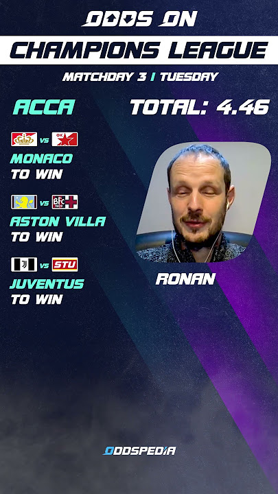 Ronan's UCL BEST BETS Matchday 3 Tuesday 🤑 Football Betting Tips & Predictions Today