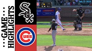WHITE SOX vs CUBS Full game highlights Spring Training 2/23/2024 | Mlb highlights Today