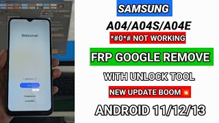 a04e frp bypass | samsung a04/a04s/a04e frp bypass | frp remove by unlock tool | android 11/12 |