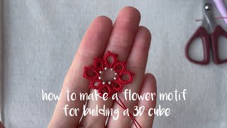 How To Tat A Flower Beaded Motif For Building A Tatted 3D Cube Motif Only Tatting Tutorial