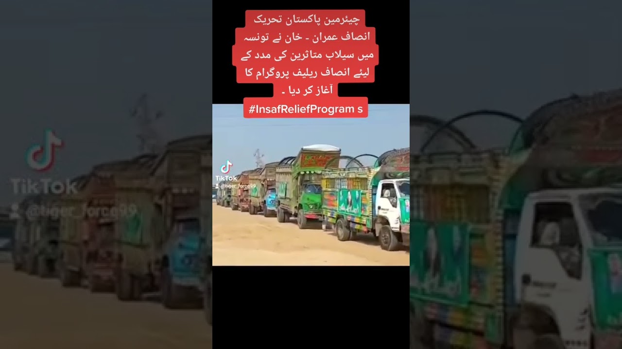 Chairman Pakistan Tehreek-e-Insaf Imran Khan  Insaf relief program to help flood victims in Taunsa.