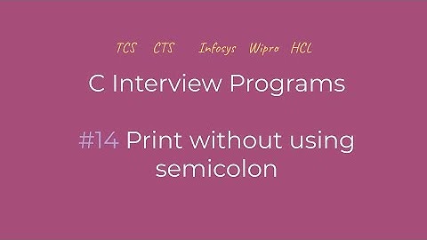 Print without using semicolon in C (Tamil) | C Interview Program | Logic First Tamil