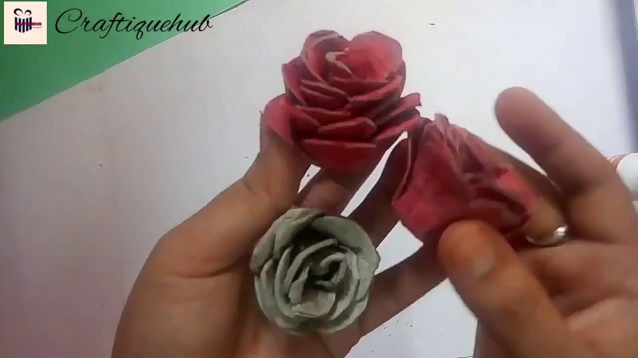 Easy DIY Rose from Egg Carton / Egg Tray Flower / How To Make Beautiful