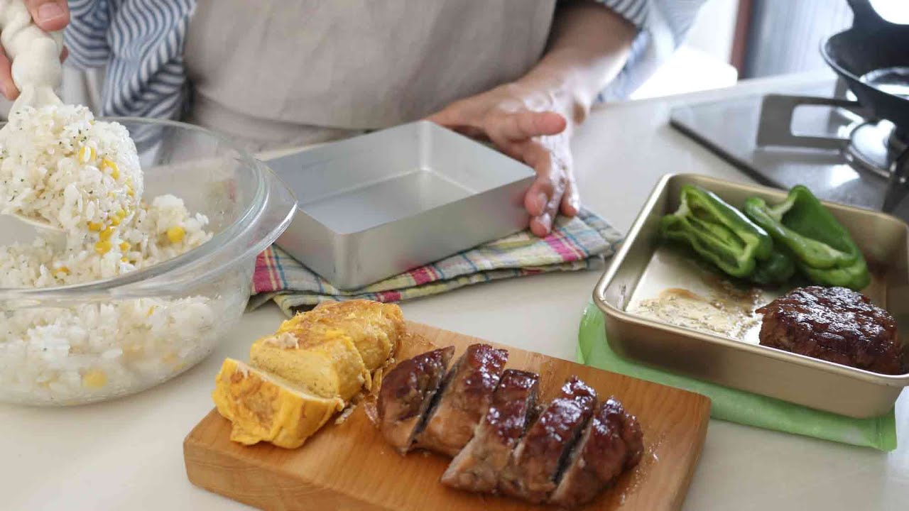 【お弁当作り】美味しいかさ増し！？牛豚こま肉かたまりステーキ弁当bento＃793