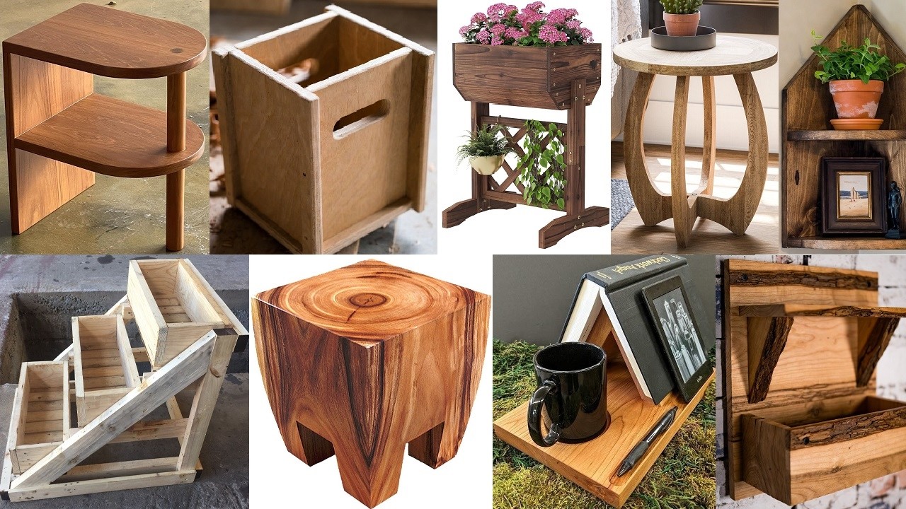 Креативные идеи для небольшой и средней деревянной мебели и предметов декора из дерева.
