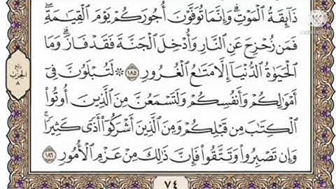 سورة آل عمران صفحه ٢٥ مكتوبه مكرره ١٠ مرات بصوت الشيخ ياسر الدوسري