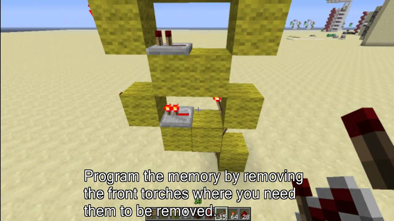 Playing With Redstone 17 Super Compact Pistonless Memory Cell Check Description Youtube