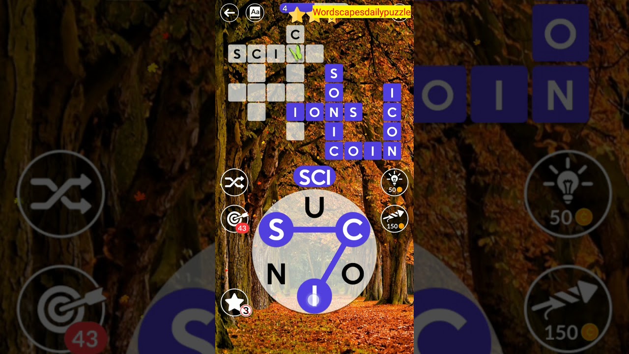 WORDSCAPES Daily Puzzle October 25, 2021