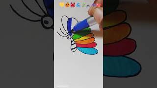 Rainbow Butterfly Coloring art #shorts #art #drawing #satisfying #trending