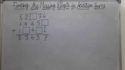 Finding missing digits in Addition Sums