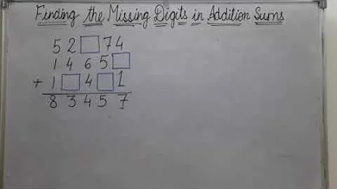Finding missing digits in Addition Sums