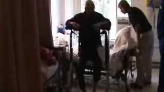 My father ( a disabled Korean war veteran ) walks for the first time in 6 months