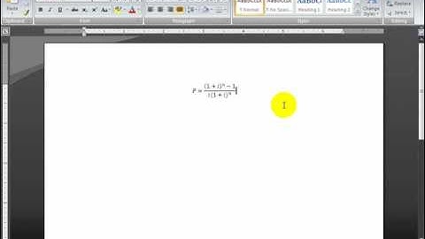 How to insert an equation into Word 2007