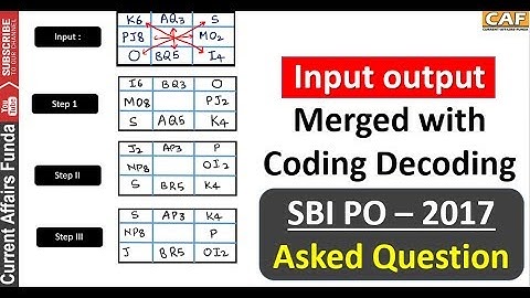 (New ) Coding Decoding Merged with Input Output (Unexpected Level) SBI PO asked