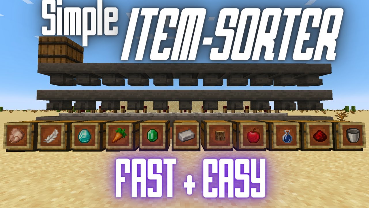 Minecraft - Automatic ITEM SORTER Tutorial | Simple , Easy , Expandable ...
