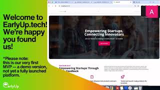Welcome to EarlyUp - Registration Process and User Profile Overview for Startups
