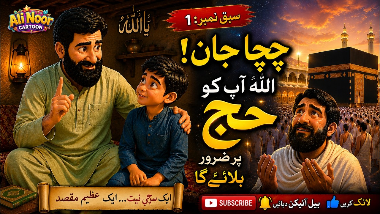 Emotional Hajj Story of Owais Ali Chacha | Islamic Cartoon Urdu - YouTube