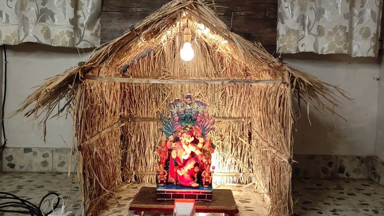 Eco Friendly Parnkuti Ganpati Decoration Ganpati Decoration new ideas