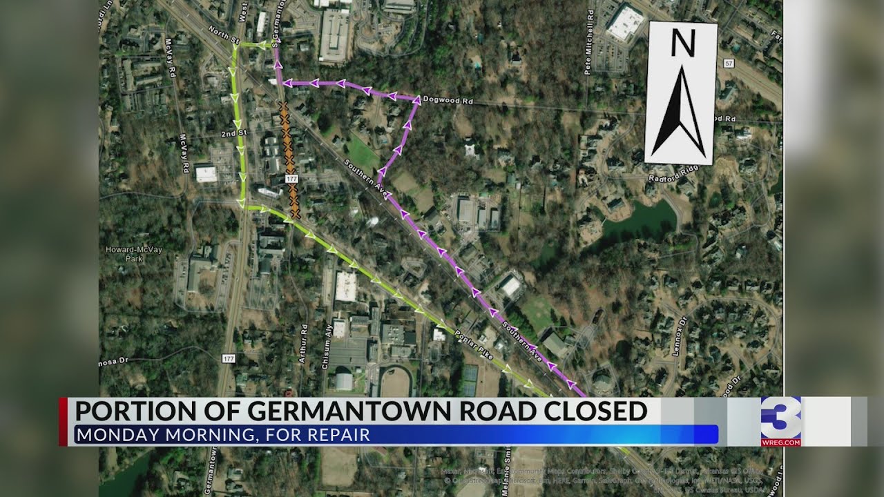 Section of Germantown Road closes for repairs - YouTube