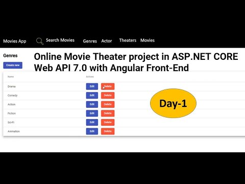 Online Movie Theater project in ASP.NET CORE Web API 7.0 with Angular Front-End | Day-1