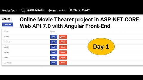 Online Movie Theater project in ASP.NET CORE Web API 7.0 with Angular Front-End | Day-1