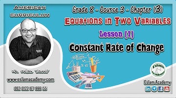 🔴 Grade 8 – Chapter 3 – Lesson 1 [[ Constant Rate of Change ]] 🔴