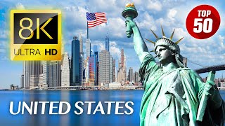 TOP 50 - Most Beautiful Places in UNITED STATES 8K ULTRA HD