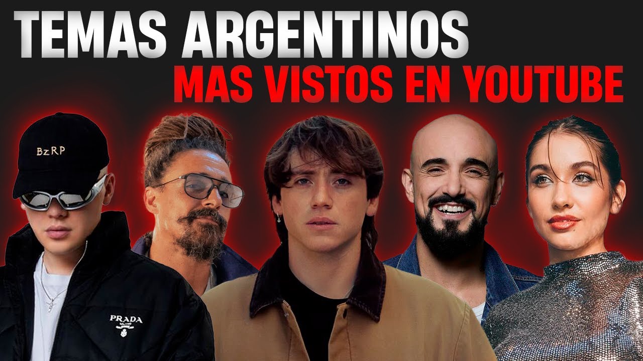 Los TEMAS ARGENTINOS más VISTOS en YOUTUBE (Histórico)