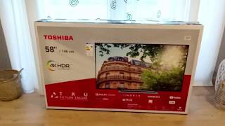 UNBOXING TOSHIBA TV 58'' 4K 👀 Présentation de ma tv toshiba 58'' Ultra HD  - YouTube
