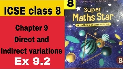 ICSE mathematics class 8 Super maths star Chapter 9 Direct and Inverse variations Ex 9.2