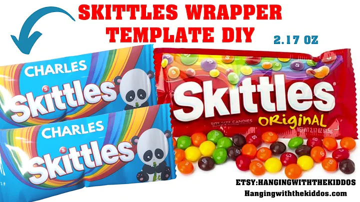 Free Skittles Wrapper Template Video Tutorial|Custom Candy Wrapper |Canva Template