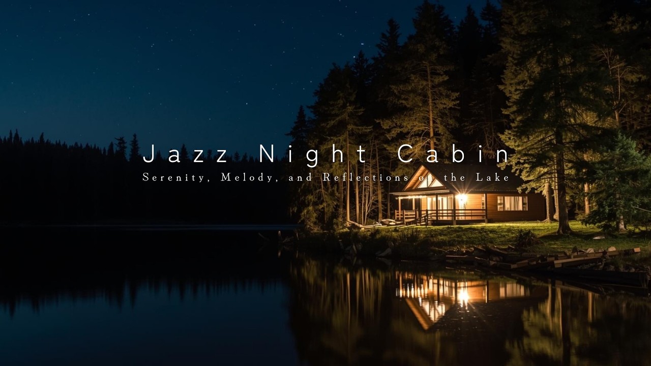 Cabin Night Jazz | Lakeside Fireflies & Meteor Sky Ambience