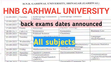 back exams dates/HNB GARHWAL UNIVERSITY