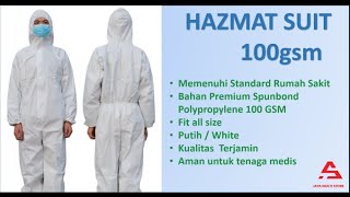 Baju APD / Safety Coverall Hazmat Suit Spunbond Polyproylene 100 GSM - Jayamultistore Tokopedia