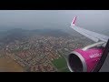 Wizzair Airbus A321 Wing View Landing at Milan Bergamo Airport BGY [Full HD]