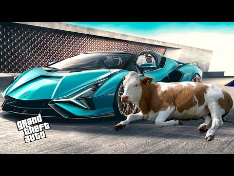 ძროხა დათვრა და Lamborghini Sián Roadster მოიპარა სალონიდან! (GTA 5 Mods)