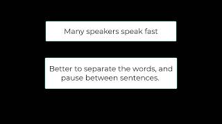 Speaking pace example