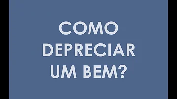 Como depreciar um bem usado?