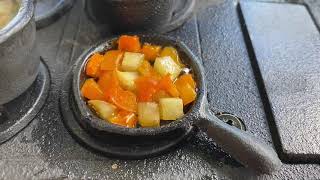 Tiny Cast Iron Stove Cooking