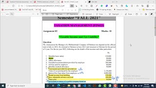 FIN623 Assignment no 2 Solution-Semester Fall 2021-vu-taxation Management