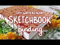 ﾐ☆ Binding A Watercolor Sketchbook! | Coptic Stitch Binding Process