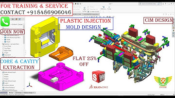 PLASTIC INJECTION MOLD DESIGN TRAINING IN SOLIDWORKS - CORE CAVITY EXTRACTION IN SOLIDWORKS
