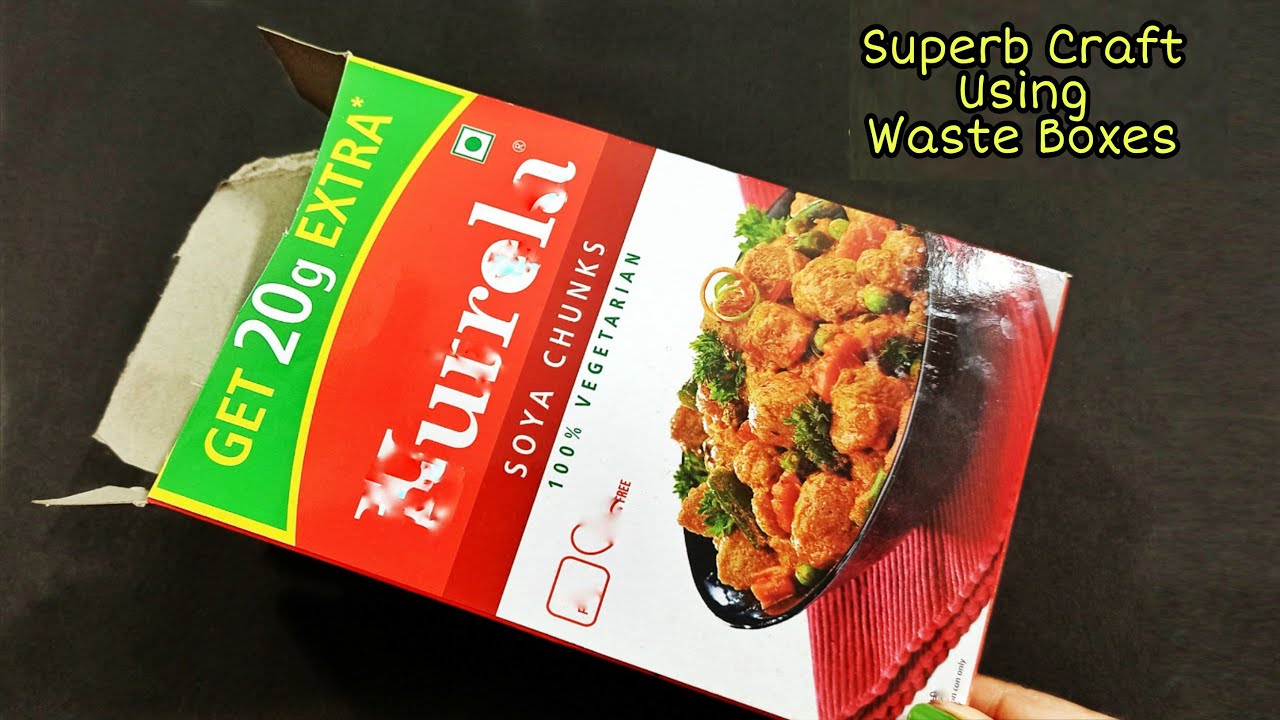 3 DIY Home Decor Ideas Using Waste Food and Soap Boxes - Cardboard box craft