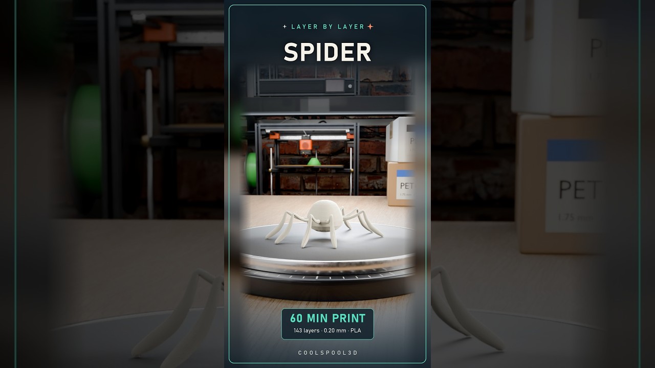 Spider 3D print timelapse (1 hour) - YouTube