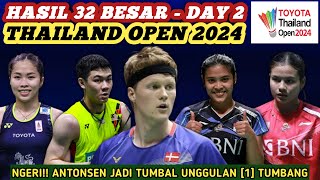 Unggulan [1] Keok!! Hasil Semua Sektor 32 Besar  Day 2 Badminton Toyota Thailand Open 2024 Hari Ini