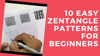 10 Easy Zentangle Patterns For Beginners | Step By Step easy Zentangle Patterns | Very Easy Patterns
