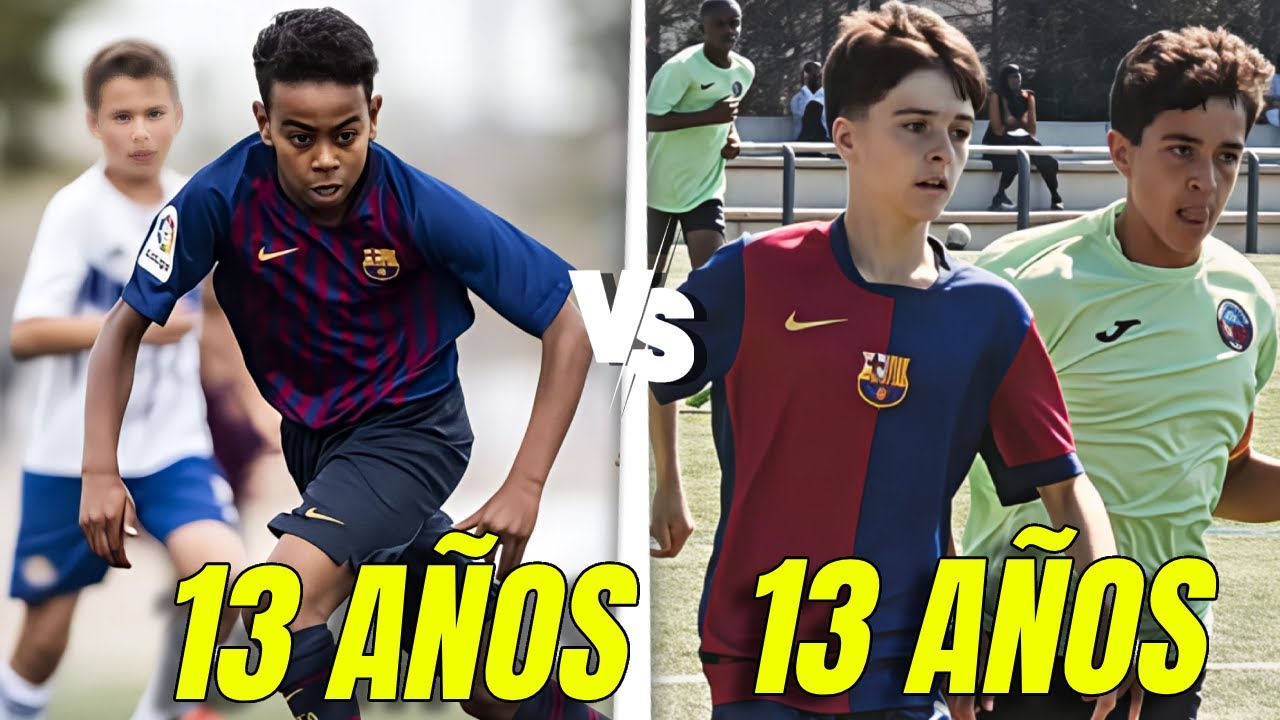 Lamine Yamal (13 años) vs David Moreno (13 años)