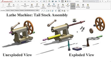 Solidworks Lathe Machine: Tail Stock Assembly LearnVern, How to make Explode View in Solidworks